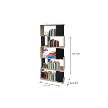 Зручний стелаж для книг, СТ-800 , колір Дуб сонома + Чорний* Зображення