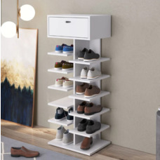 Шкаф для обуви, обувница, стеллаж обувной, из ЛДСП 12 отсеков, Белый* Изображение
