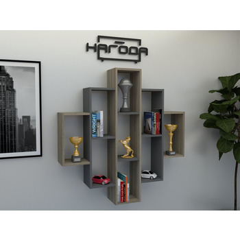 Универсальная Полка для книг из ДСП ПК-77, Трюфель / Антрацит* Изображение