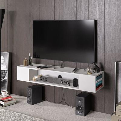Тумба для ТВ настенная, тумбочка под телевизор, подставка под TV, ТВТ-9, Белый* Изображение