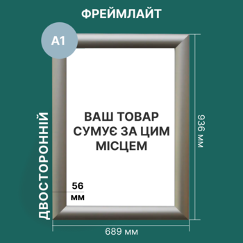 Світлова рамка (Фреймлайт) А1 56 мм двостороння Зображення